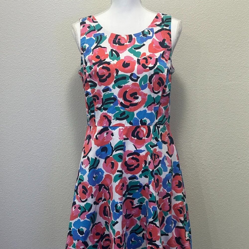 Tommy Hilfiger sleeveless floral fit and flare knee length dress, size 10